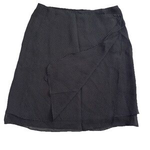 Ralph Lauren Vintage Black Polka Dot Mini Wrap Skirt Size 12